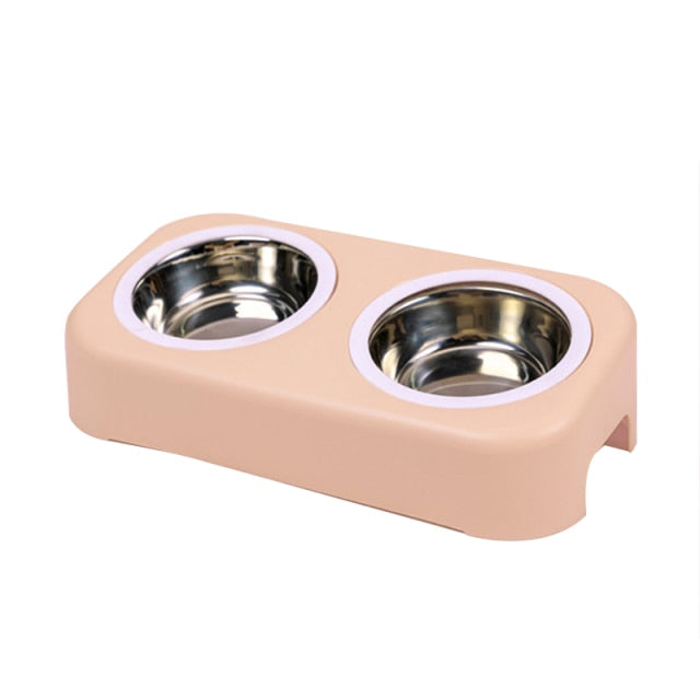 Double Pet Bowl Dog Cat Food Water Feeder