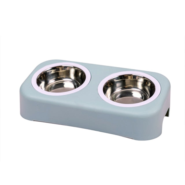 Double Pet Bowl Dog Cat Food Water Feeder