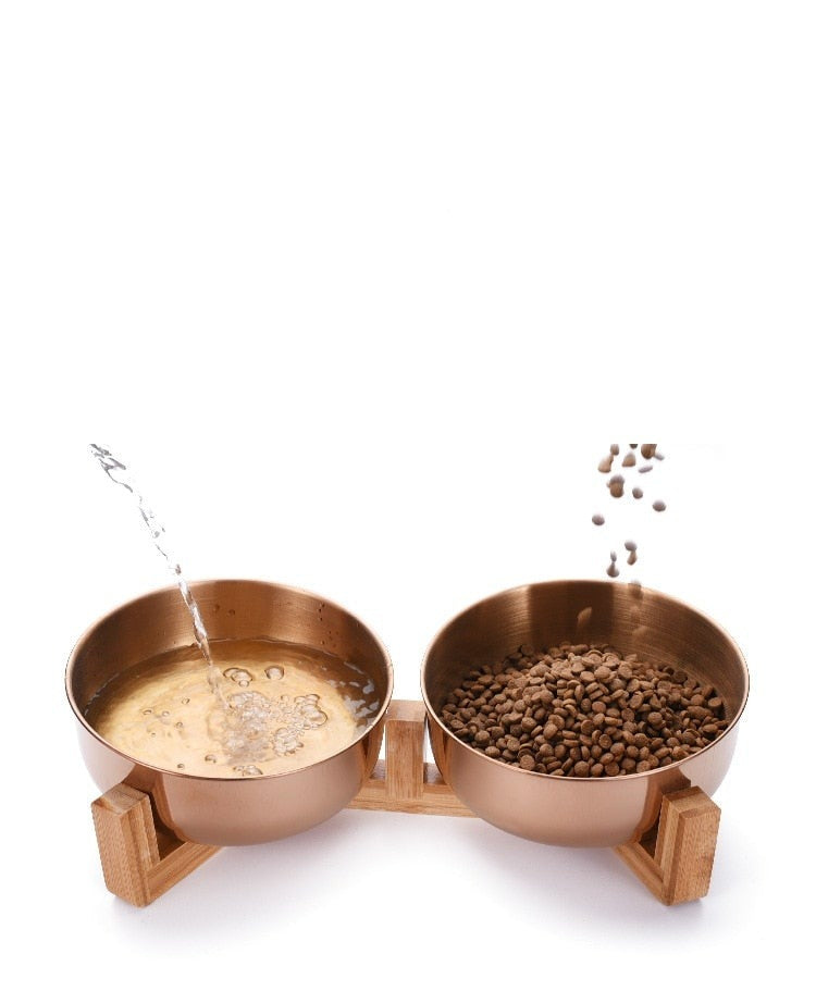 Big Dog Bowl Stainless Steel Gold Pet Bowl