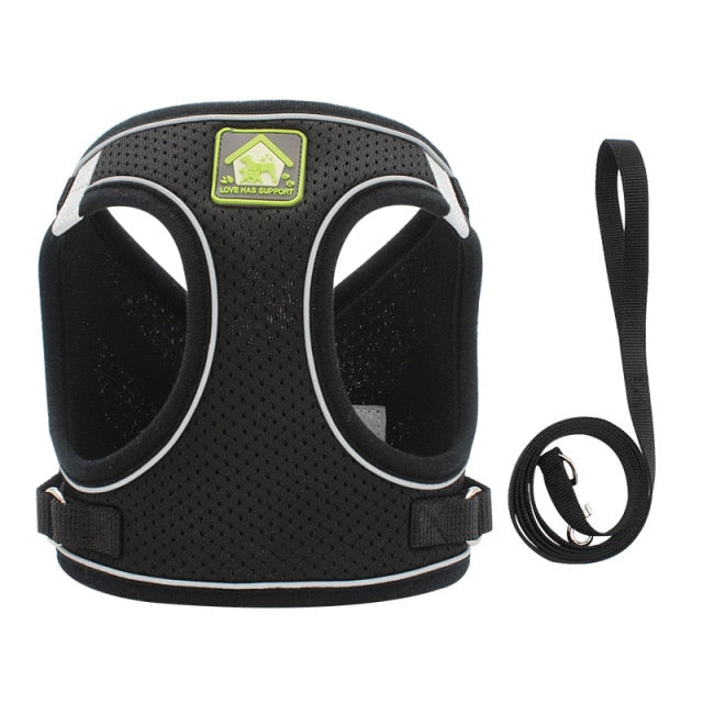 Reflective Pet Cat Harness Vest Leash Set