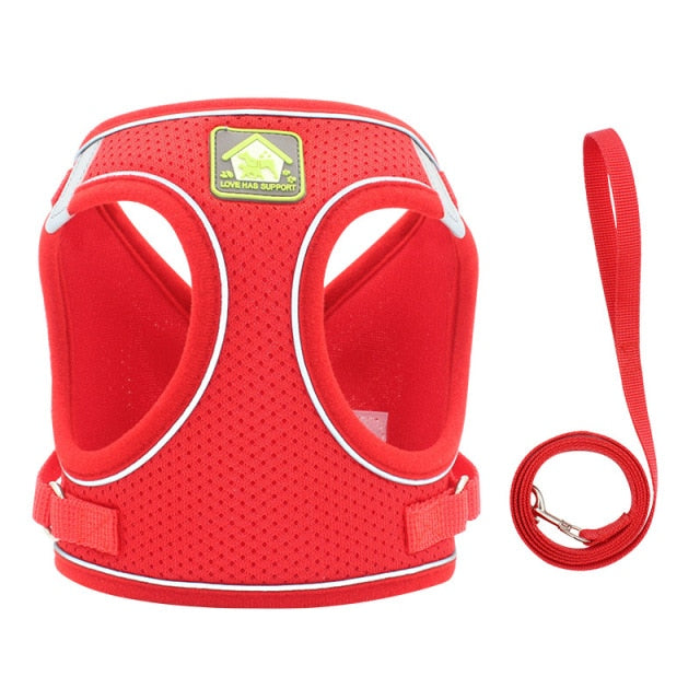 Reflective Pet Cat Harness Vest Leash Set