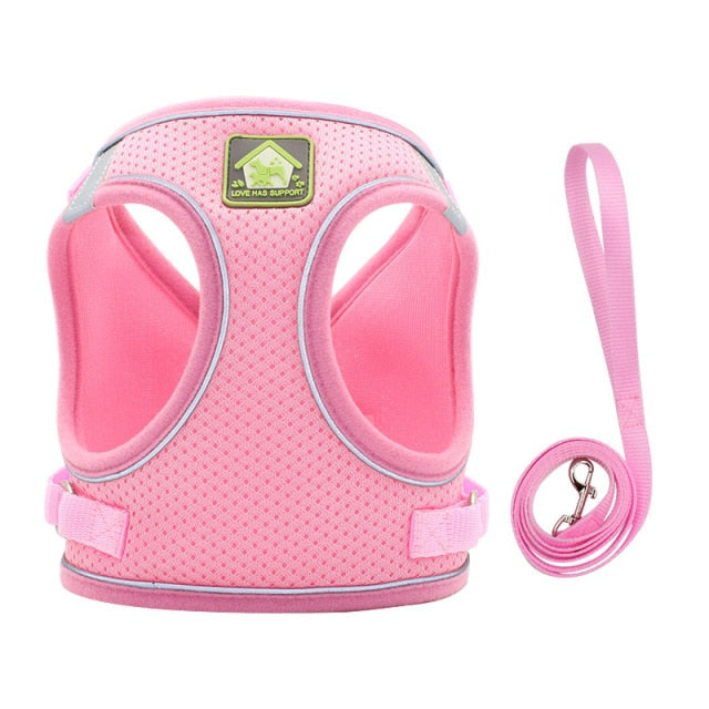 Reflective Pet Cat Harness Vest Leash Set