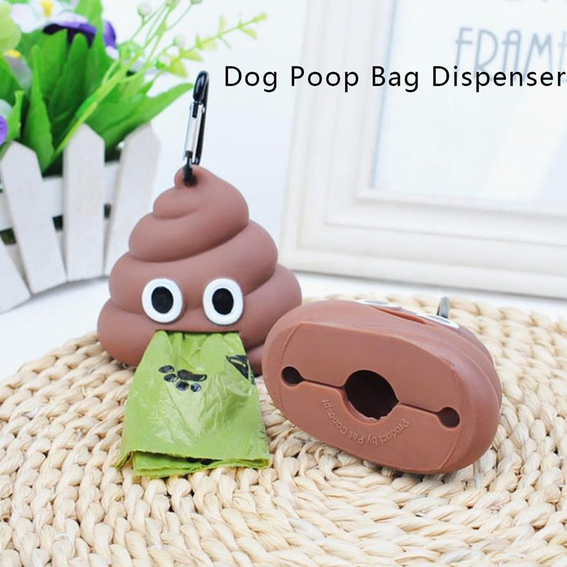 Poop emoji shaped Dog bag holder