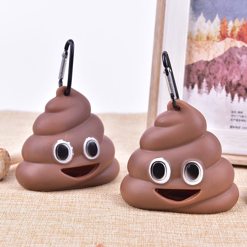 Poop emoji shaped Dog bag holder
