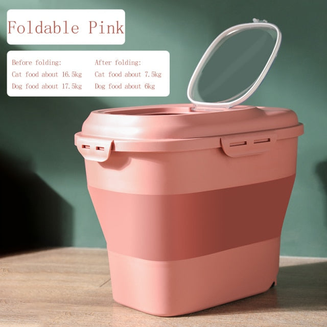 SHUANGMAO Pet Dog Food Storage Container 12.5L Dry Cat Food Box Bag for Moisture Proof Seal With Measuring Cup Kitten Products