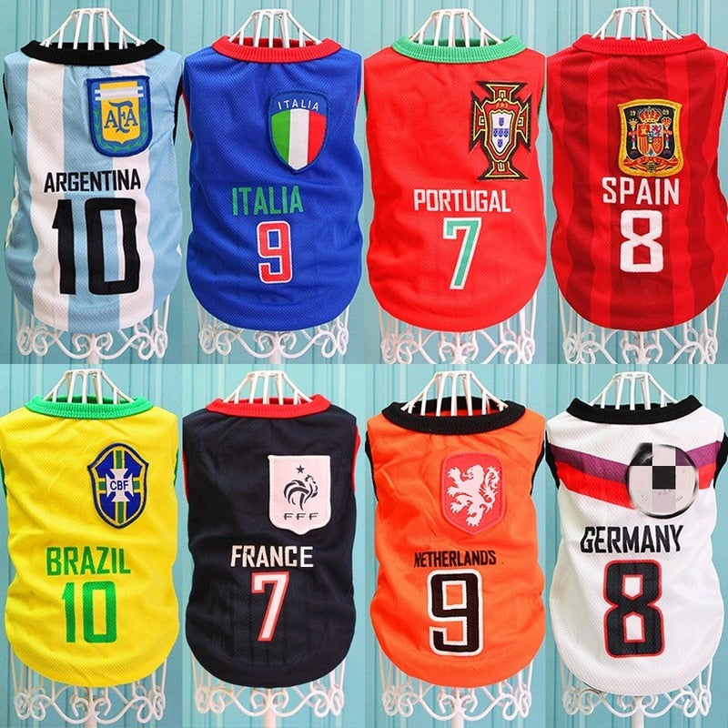 Small Medium Large Pet Dog Vest Mesh Breathable Sport Shirt Puppy Pugs Dog Clothes Bulldog Football Basketball Shirts Jersey