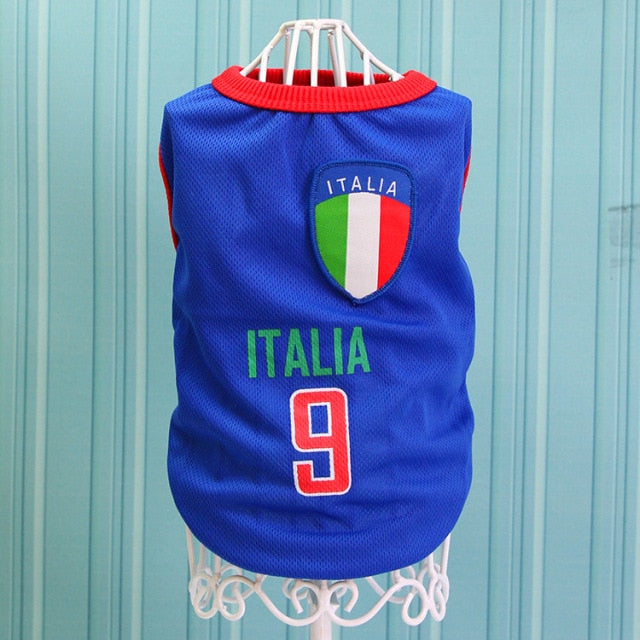 Small Medium Large Pet Dog Vest Mesh Breathable Sport Shirt Puppy Pugs Dog Clothes Bulldog Football Basketball Shirts Jersey