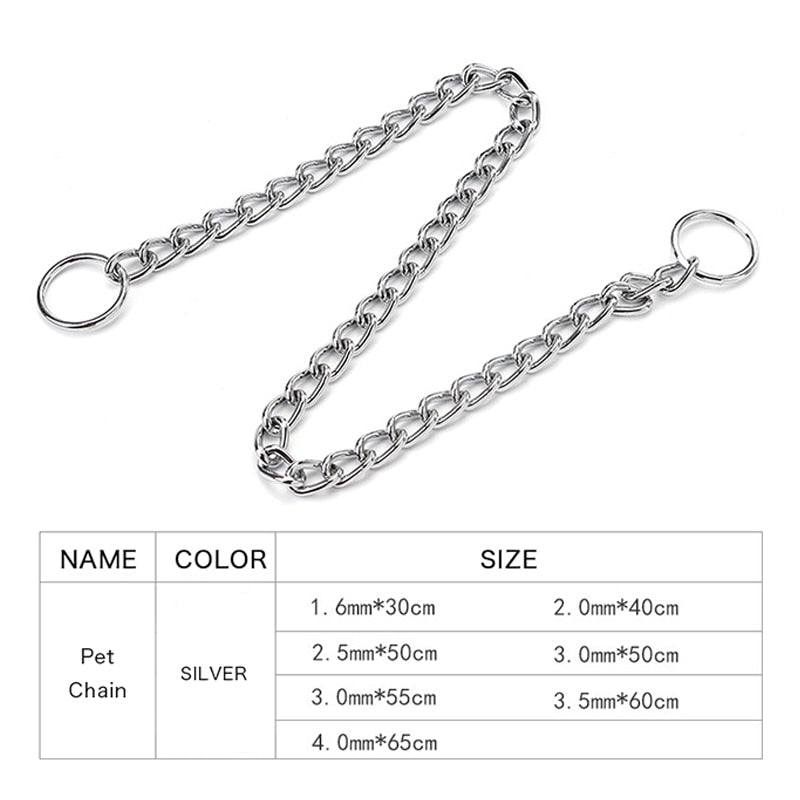 Collar Pet Iron Metal Double Chain