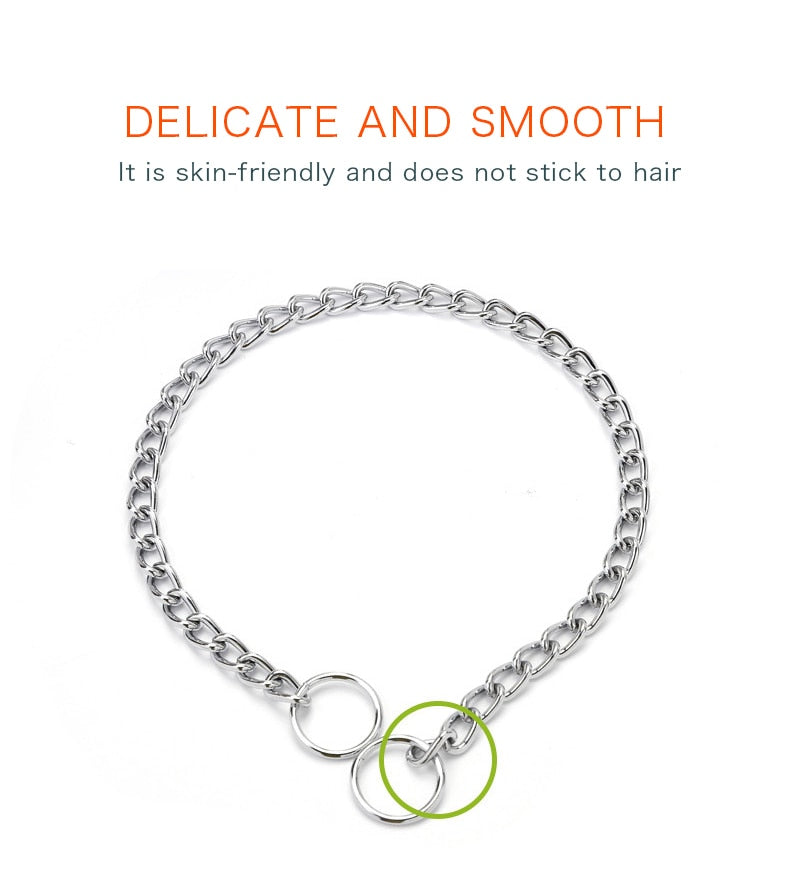 Collar Pet Iron Metal Double Chain