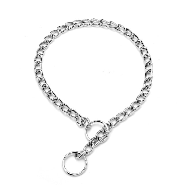 Collar Pet Iron Metal Double Chain