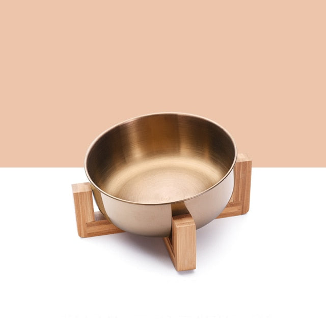 Big Dog Bowl Stainless Steel Gold Pet Bowl