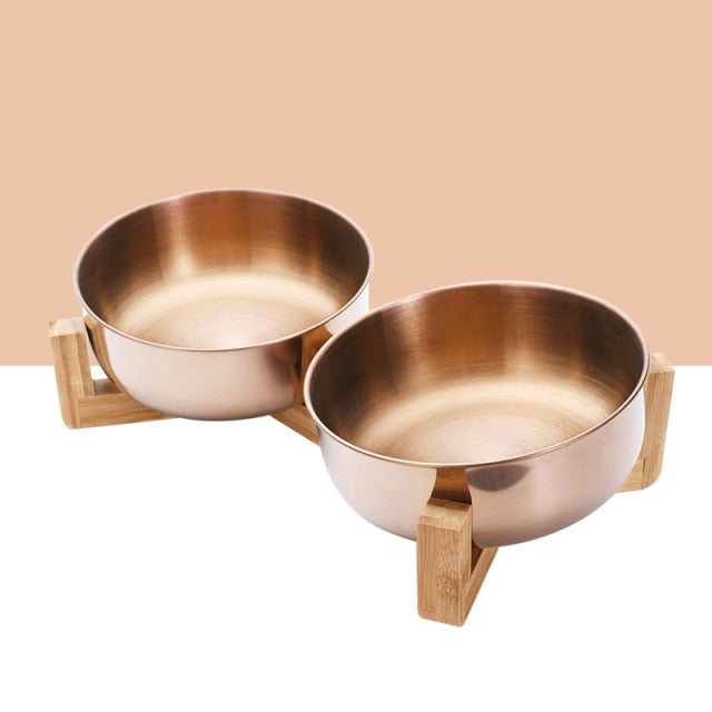 Big Dog Bowl Stainless Steel Gold Pet Bowl