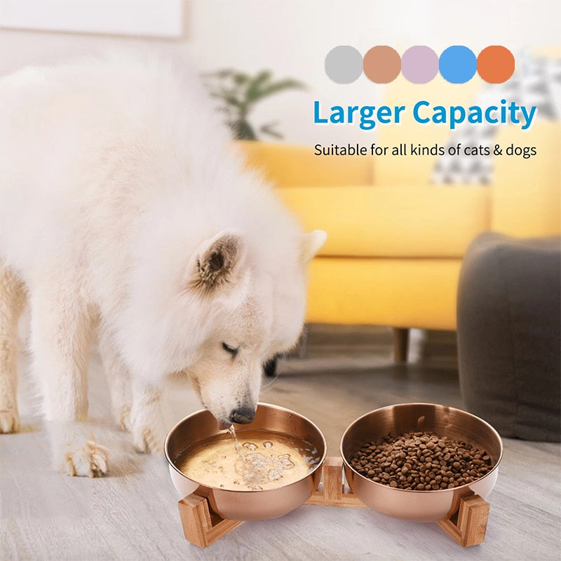 Big Dog Bowl Stainless Steel Gold Pet Bowl
